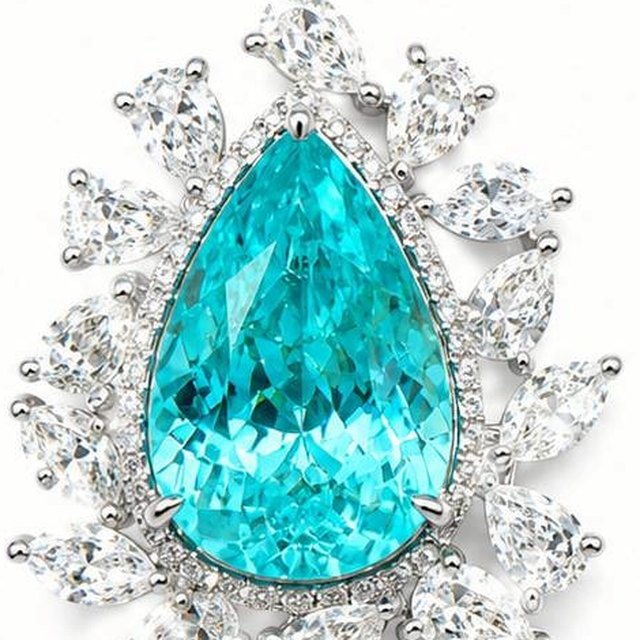 Paraiba tourmaline and diamond earring